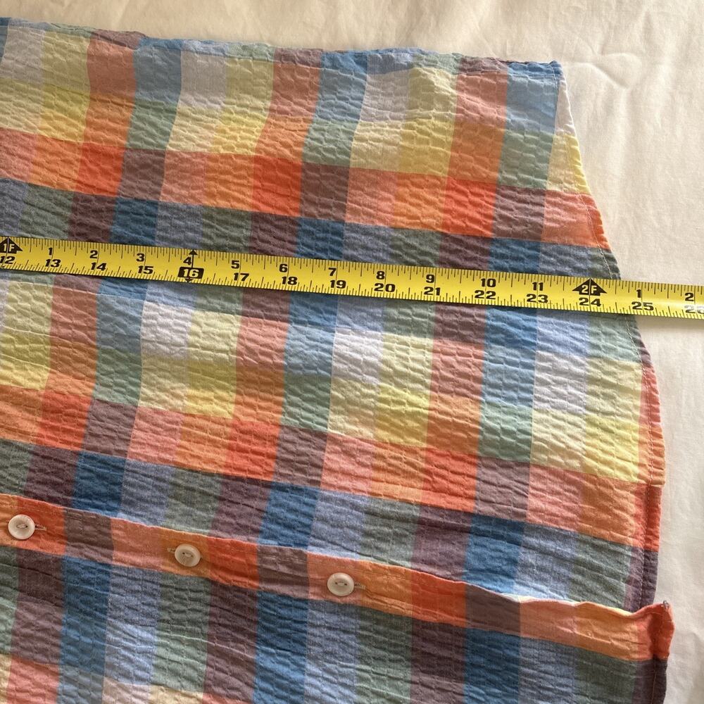 Bon worth women’s small petite short sleeve Plaid￼camp shirt Button Down - Picture 8 of 10